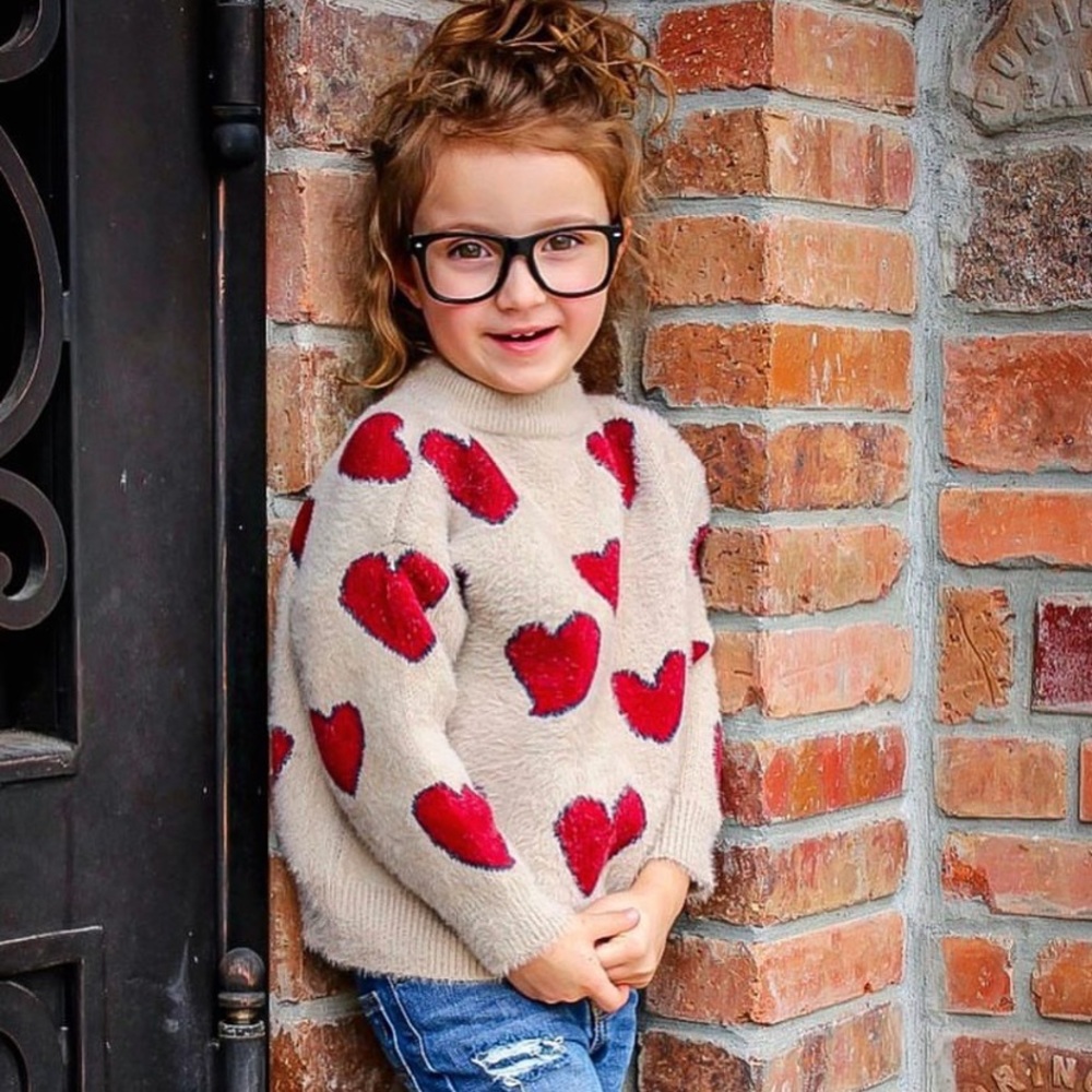 Little girl heart sweater